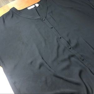 Chicos Short Sleeve Black Sheer Top